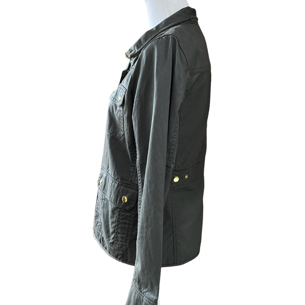 J CREW WOMENS RELAXED FIT GREEN BOYFRIEND FIELD JACKET SIZE SMALL - Picture 3 of 13